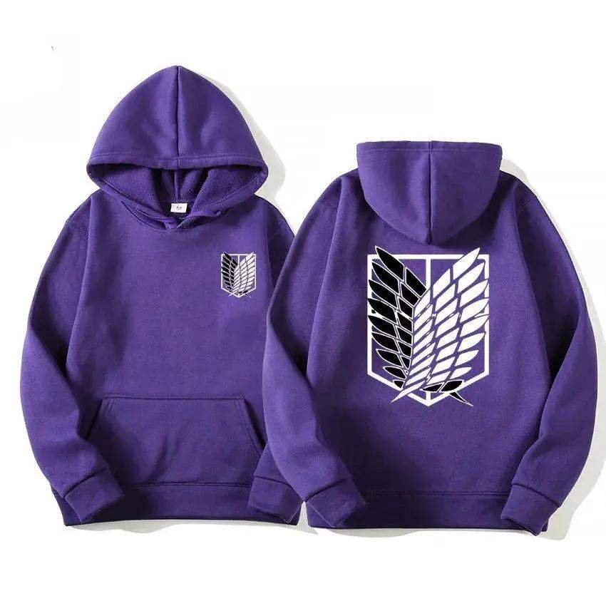 Attack on Titan Men's Hoodie, Anime Scout Regiment Military Division Hoodies Streetwear Pullover Hoodies Sweatshirt Clothes - ToylandEU