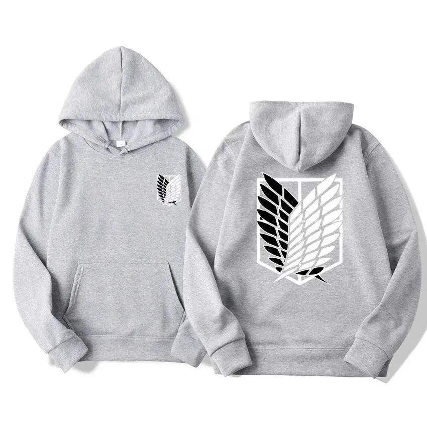 Attack on Titan Men's Hoodie, Anime Scout Regiment Military Division Hoodies Streetwear Pullover Hoodies Sweatshirt Clothes - ToylandEU