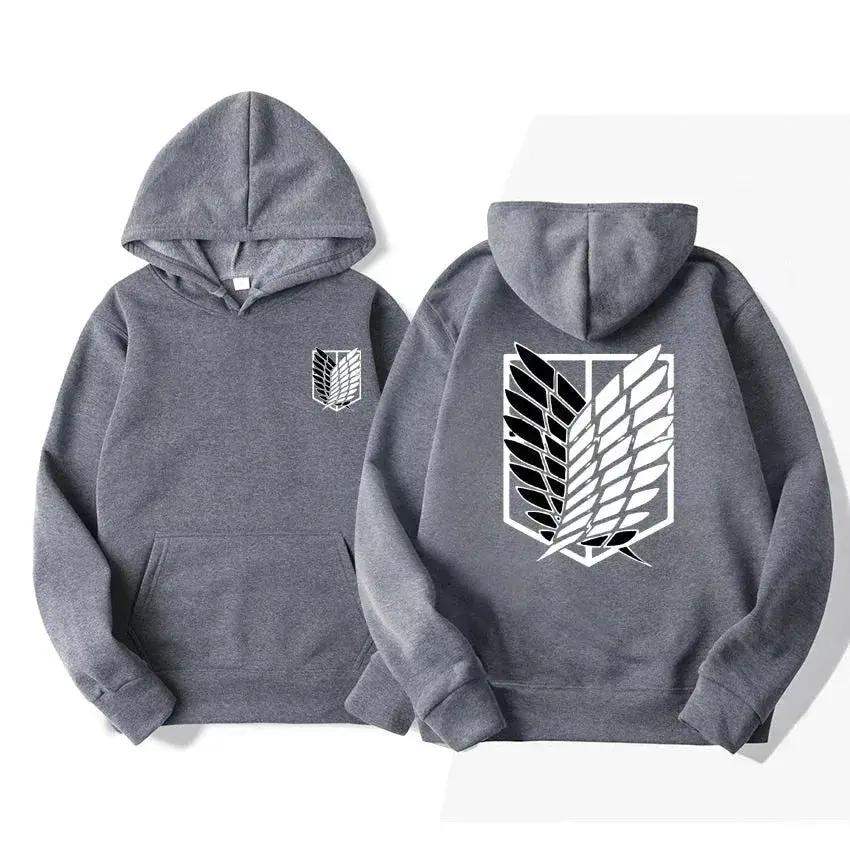 Attack on Titan Men's Hoodie, Anime Scout Regiment Military Division Hoodies Streetwear Pullover Hoodies Sweatshirt Clothes - ToylandEU