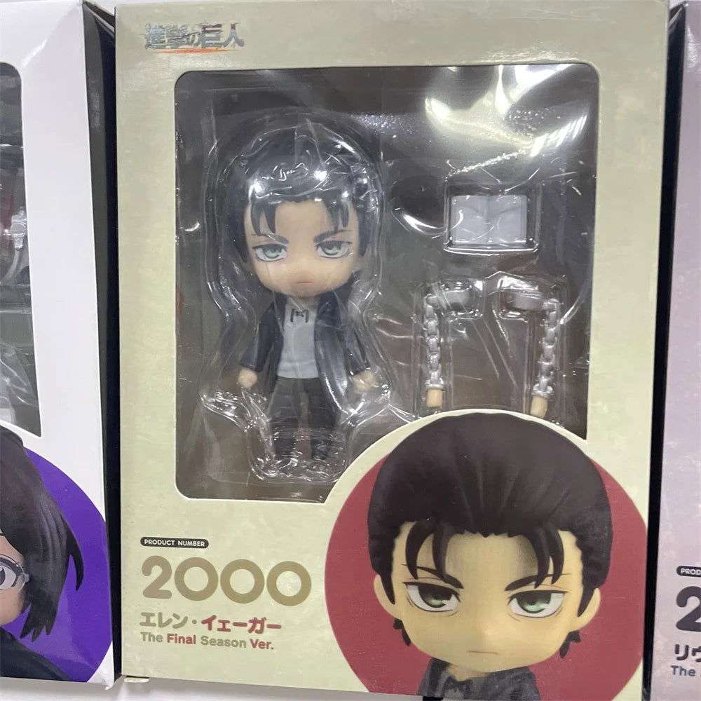  Attack on Titans Chibi Cute Kawaii Anime Figures, Mikasa, Eren, Levi Ackerman, Erwin Smith, Hange Zoe, Reiner Braun Action Figurines PVC Toys Model 10 cm 
