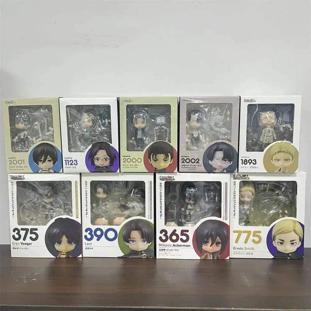 Attack on Titans Chibi Cute Kawaii Anime Figures, Mikasa, Eren, Levi Ackerman, Erwin Smith, Hange Zoe, Reiner Braun Action Figurines PVC Toys Model 10 cm - ToylandEU