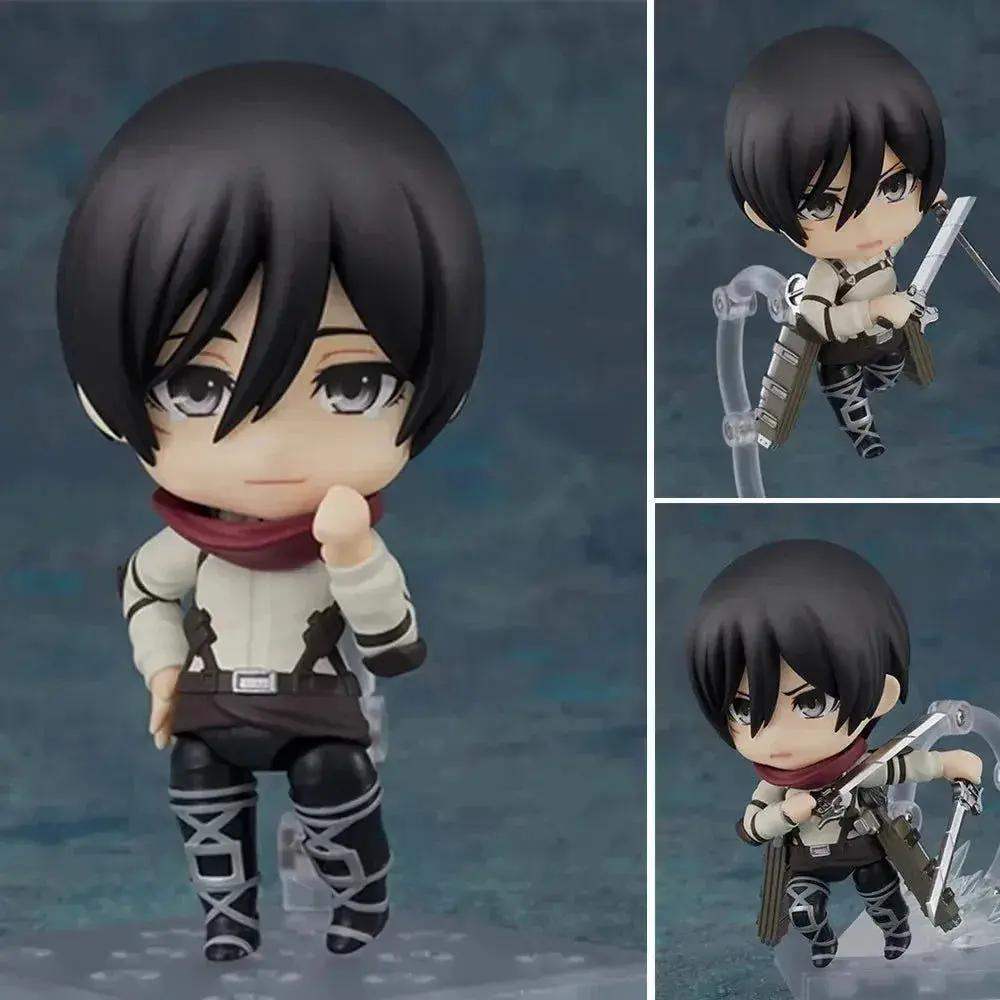 Attack on Titans Chibi Cute Kawaii Anime Figures, Mikasa, Eren, Levi Ackerman, Erwin Smith, Hange Zoe, Reiner Braun Action Figurines PVC Toys Model 10 cm - ToylandEU