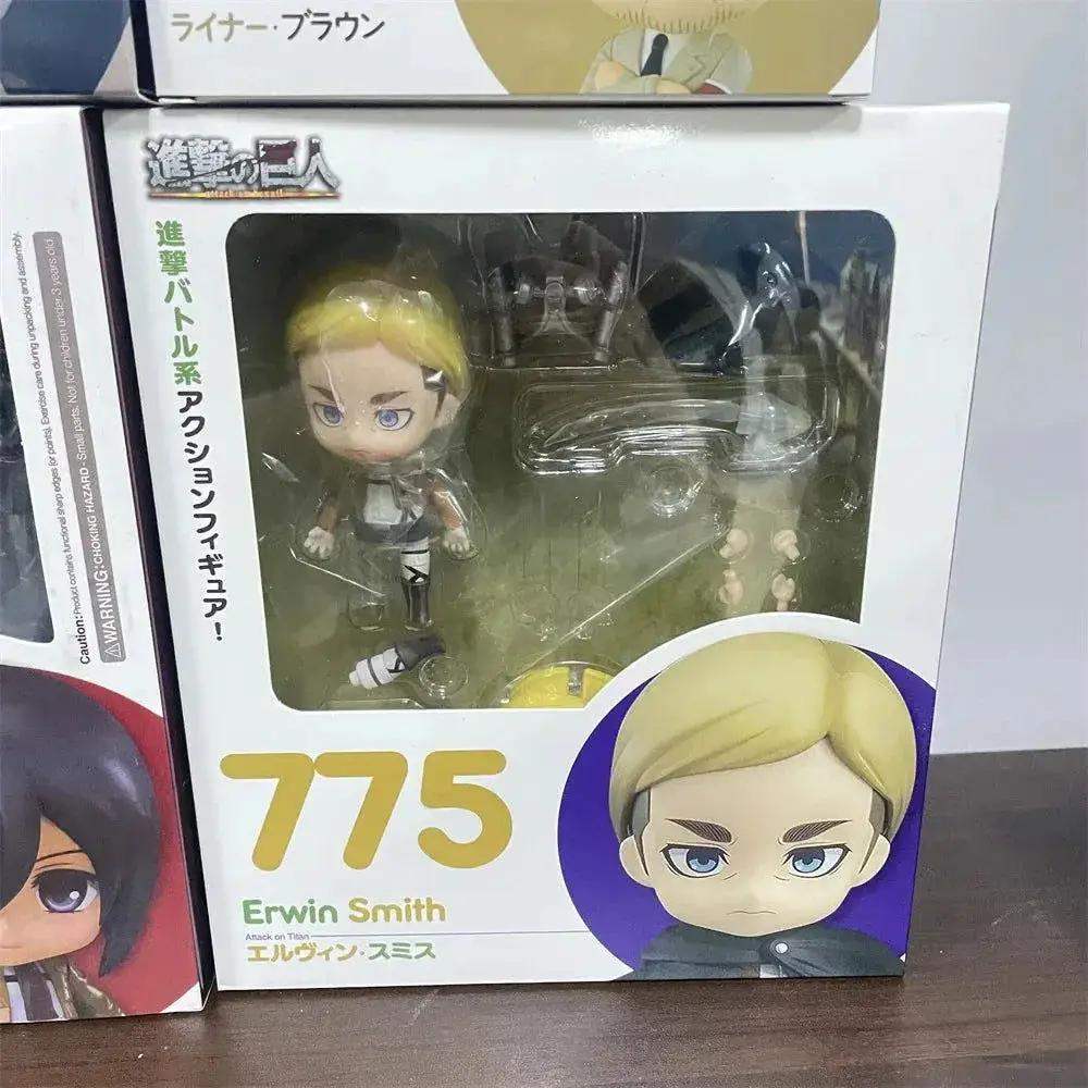 Attack on Titans Chibi Cute Kawaii Anime Figures, Mikasa, Eren, Levi Ackerman, Erwin Smith, Hange Zoe, Reiner Braun Action Figurines PVC Toys Model 10 cm - ToylandEU