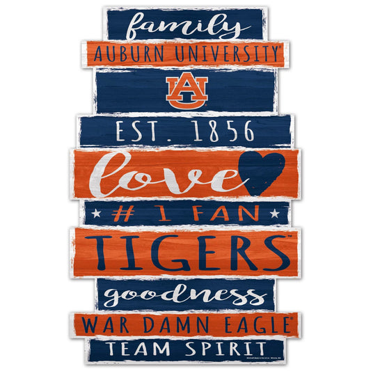 Auburn Tigers 11x17 Wood Family Word Sign By Wincraft - ToylandEU