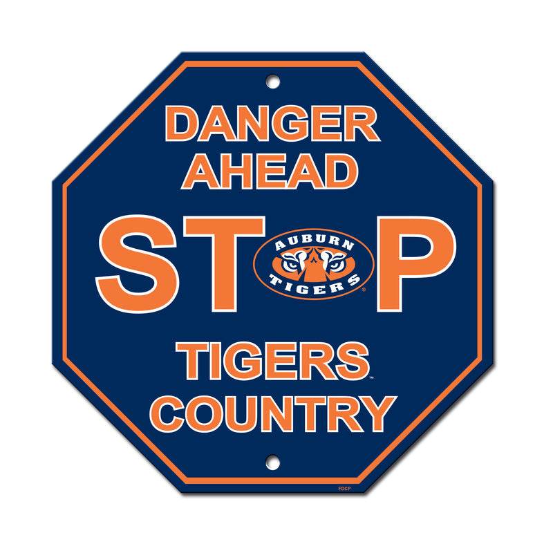 Auburn Tigers 12x12 Plastic Stop Style Sign Indoor Decor - ToylandEU