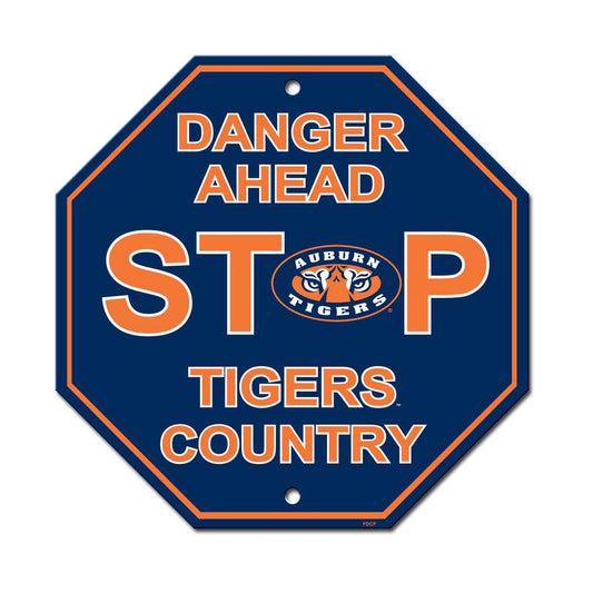 Auburn Tigers 12x12 Plastic Stop Style Sign Indoor Decor - ToylandEU