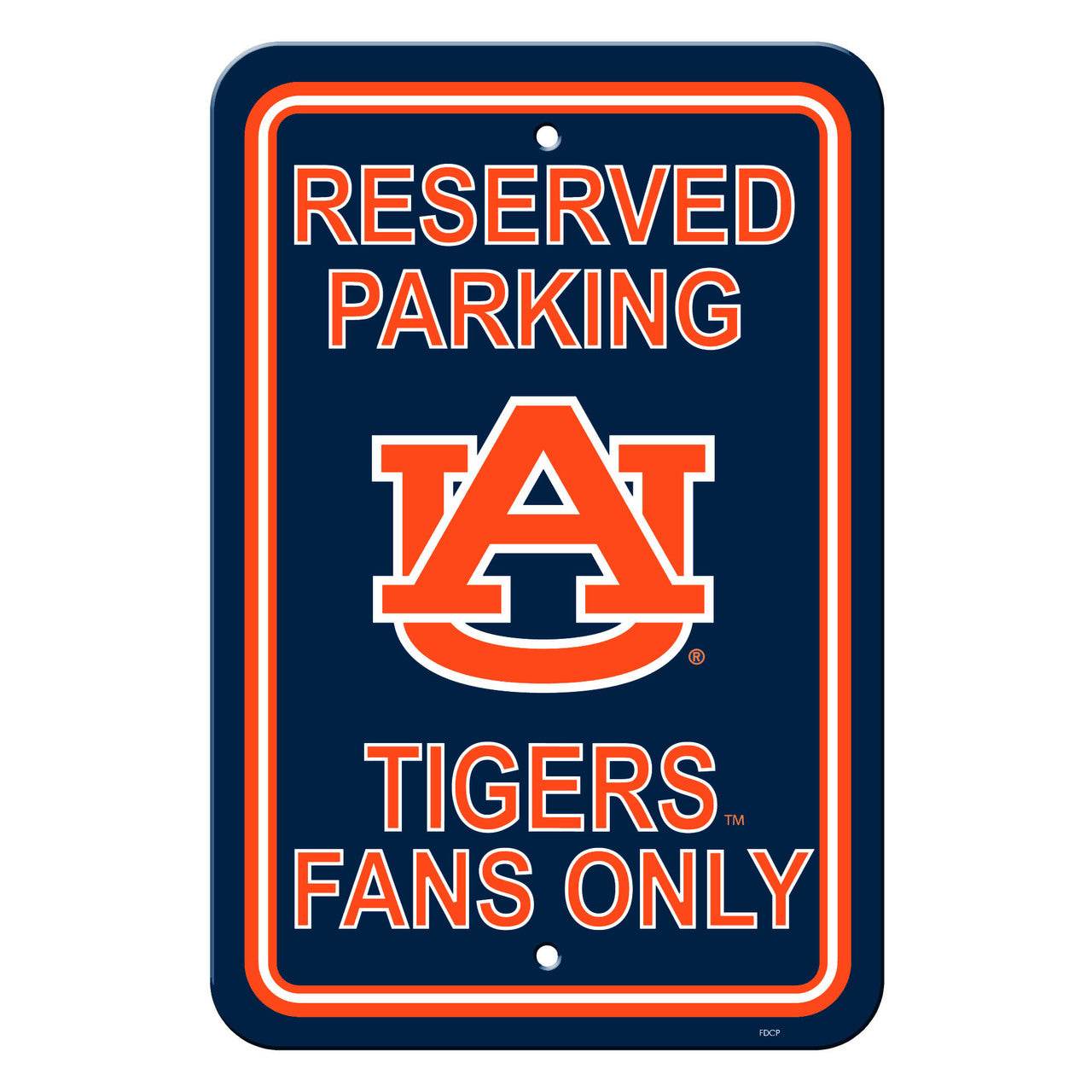 Auburn Tigers 12x18 Plastic Reserved Parking Sign Style CO - ToylandEU