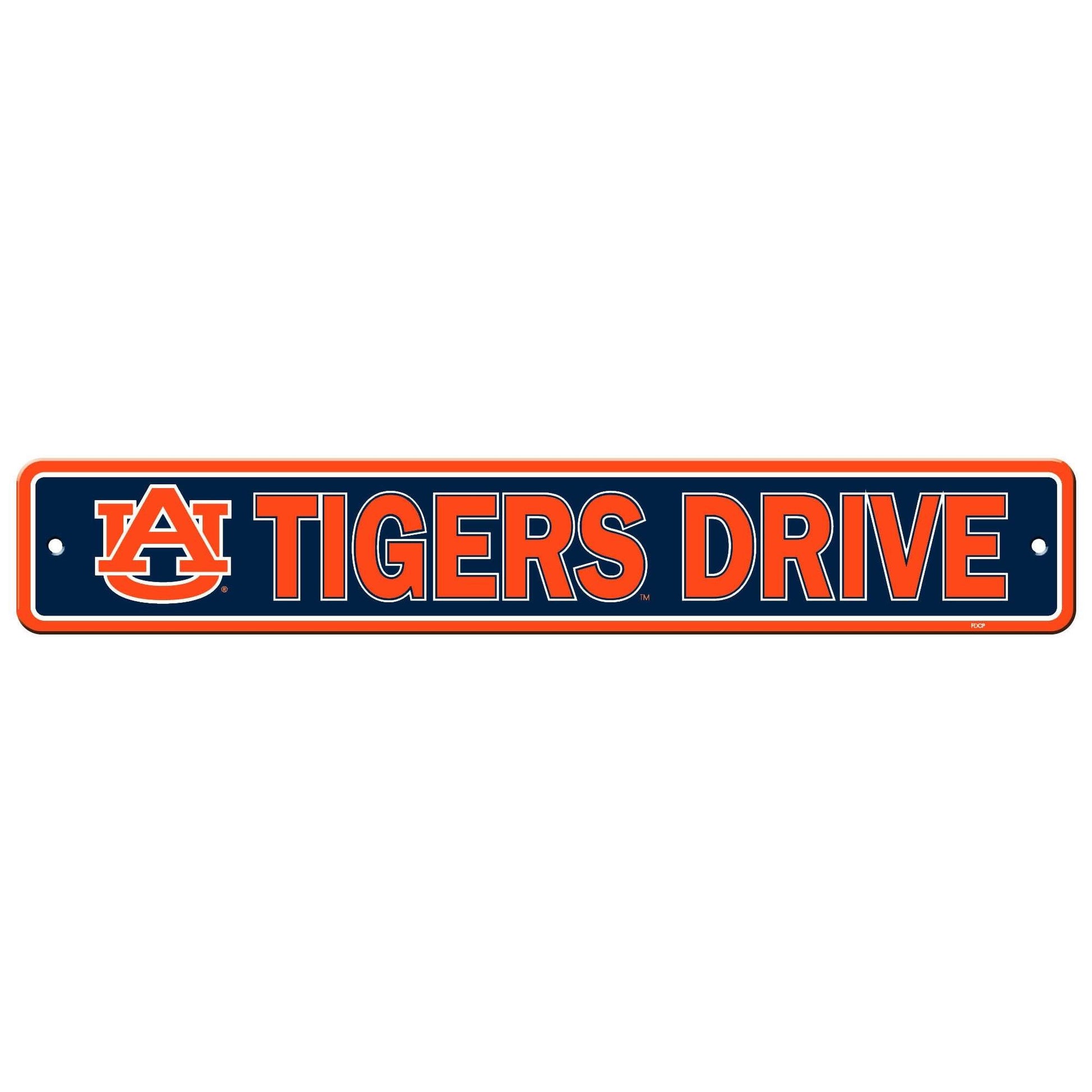 Auburn Tigers 4x24 Plastic Street Style Sign Outdoor Use - ToylandEU