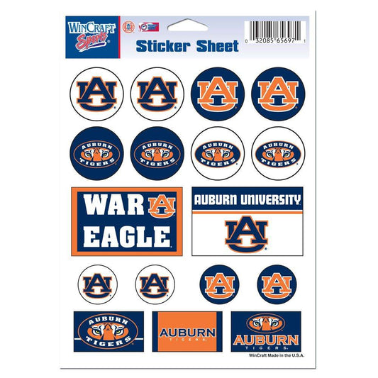 Auburn Tigers Decal Sheet 5x7 Vinyl Sticker Collection - ToylandEU