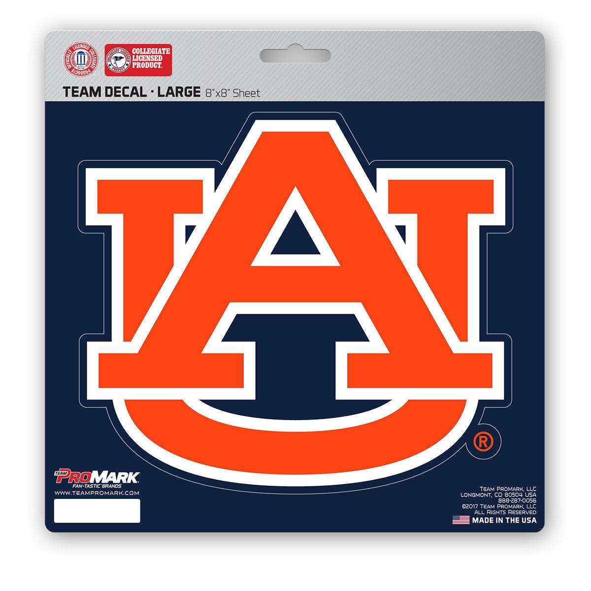 Auburn Tigers Die Cut Vinyl Decal 8x8 Special Order - ToylandEU