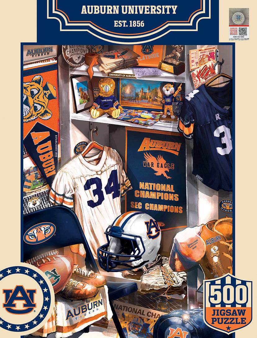 Auburn Tigers Locker Room 500 Piece Puzzle Heritage Edition - ToylandEU