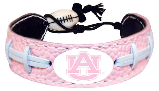 Auburn Tigers Pink Football Leather Bracelet Ceramic Bead - ToylandEU