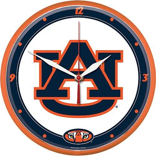Auburn Tigers Round Wall Clock Chrome Plated 12 Inch - ToylandEU