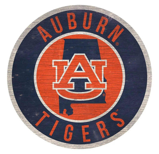  Auburn Tigers Round Wood Sign 12 Inch State Design Bracket -  ToylandEU™