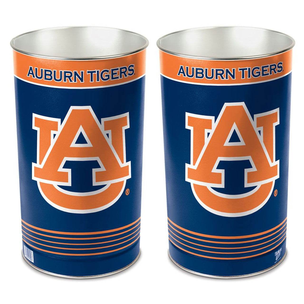 Auburn Tigers Wastebasket 15 Inch Metal Wincraft Decor - ToylandEU