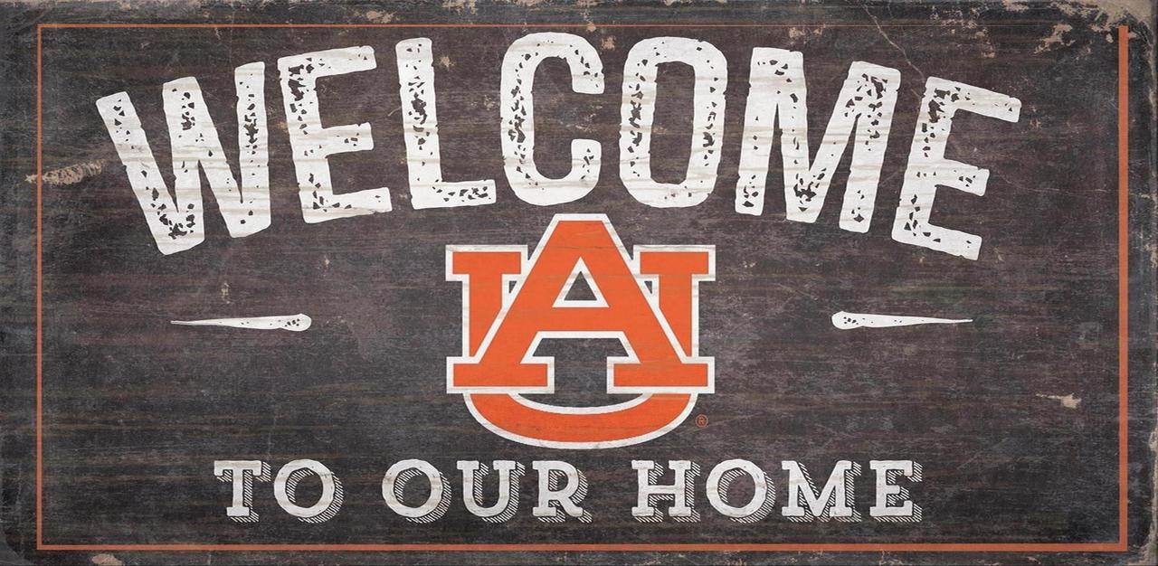 Auburn Tigers Welcome Home Wood Sign 6x12 Inch Wall Decor - ToylandEU