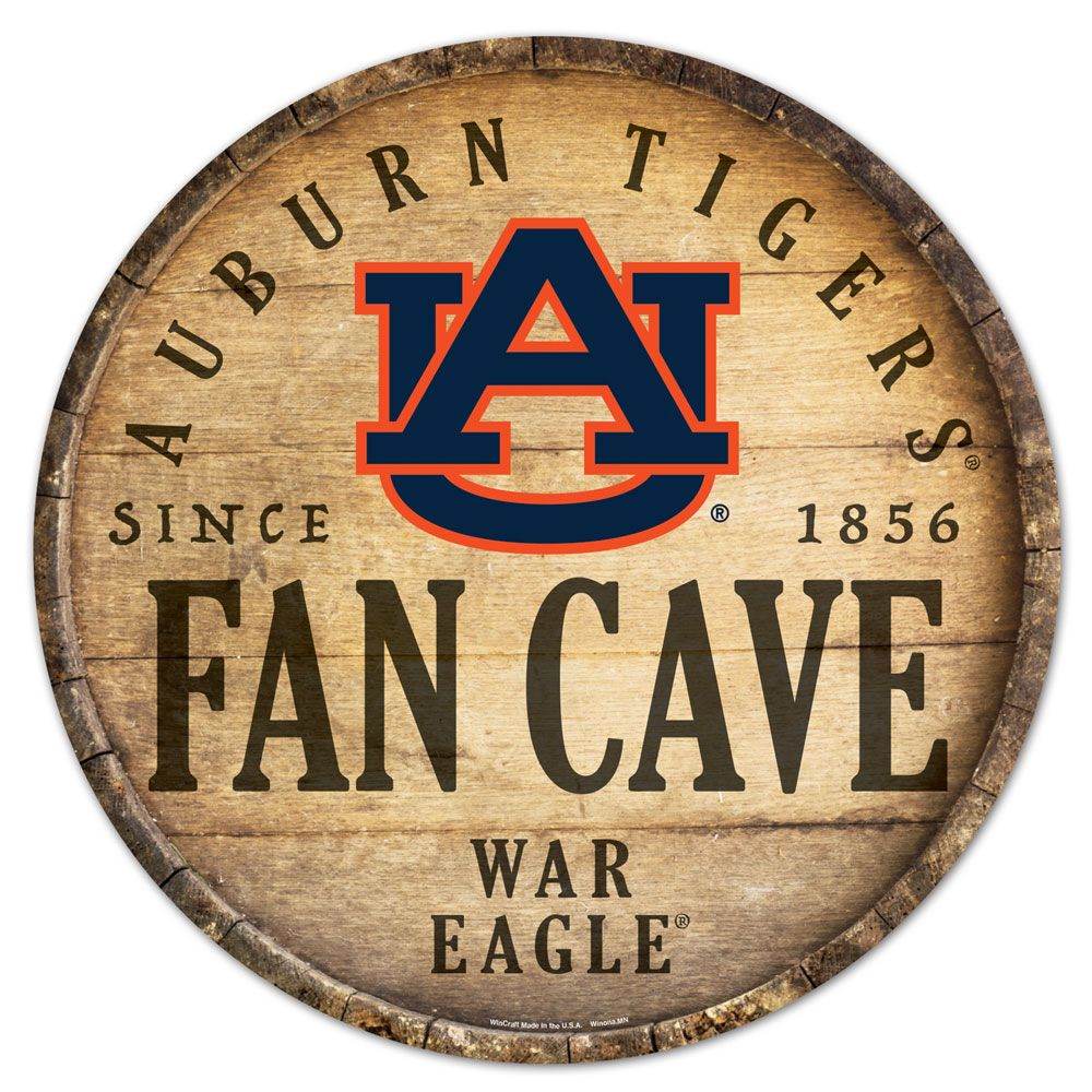Auburn Tigers Wood Round Barrel Top Sign 14 Inch Indoor - ToylandEU