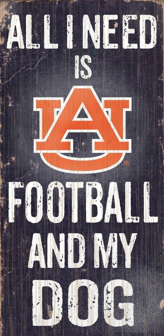 Auburn Tigers Wood Sign Football and Dog 6x12 Inches - ToylandEU