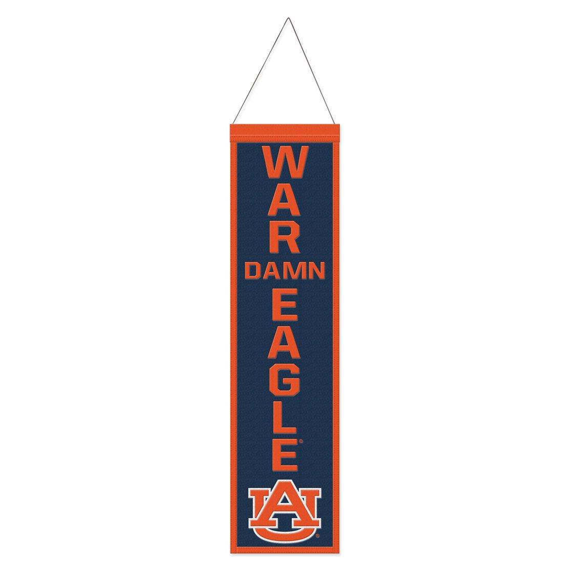 Auburn Tigers Wool Banner 8x32 Heritage Slogan Design - ToylandEU