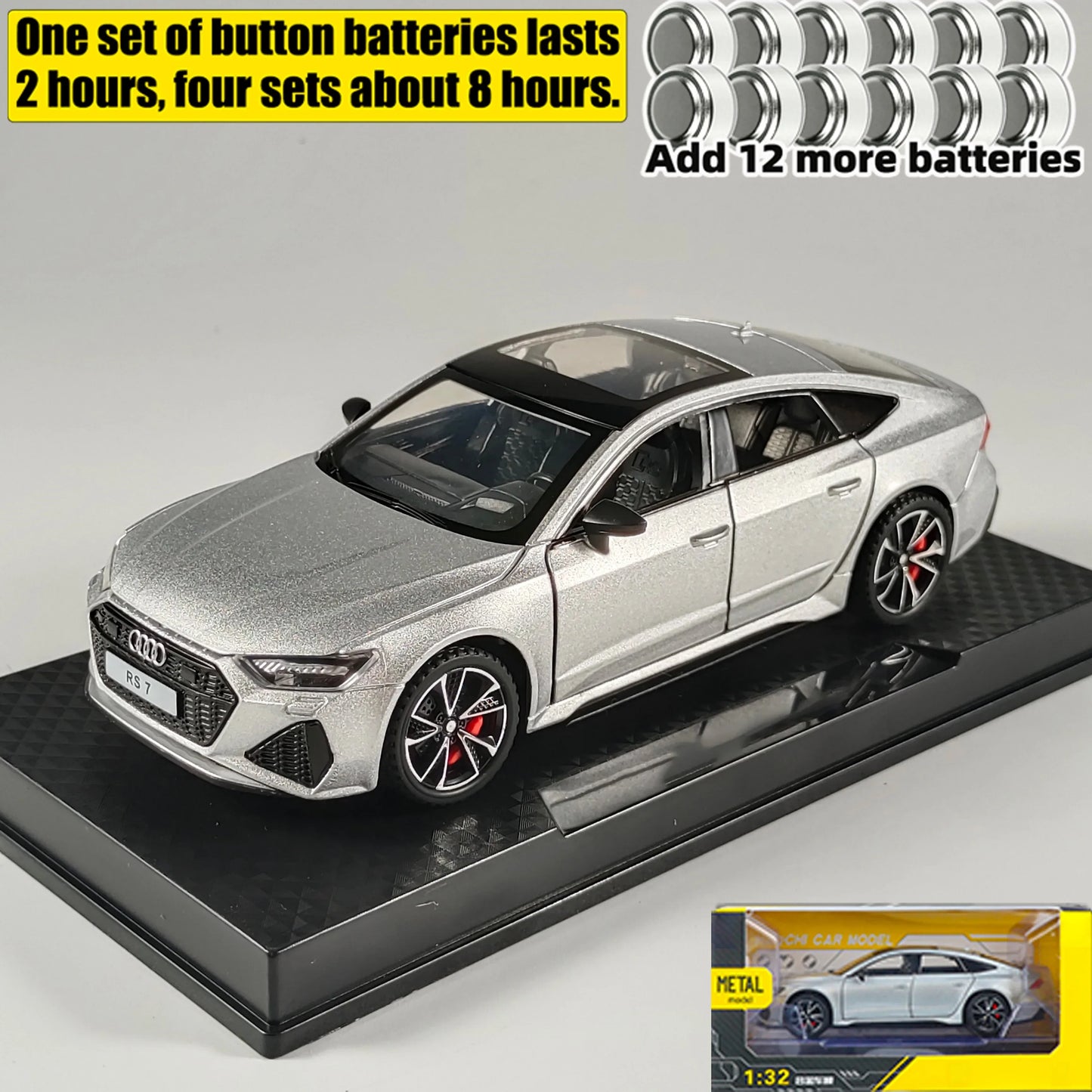 Audi RS7 1:32 Diecast Metal Model With Sound And Light - ToylandEU