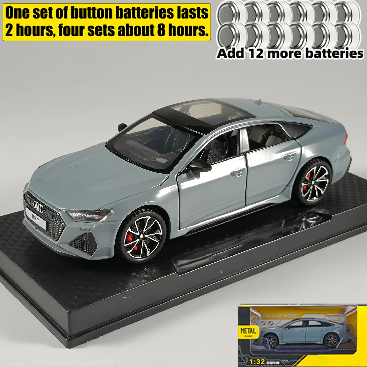 Audi RS7 1:32 Diecast Metal Model With Sound And Light - ToylandEU