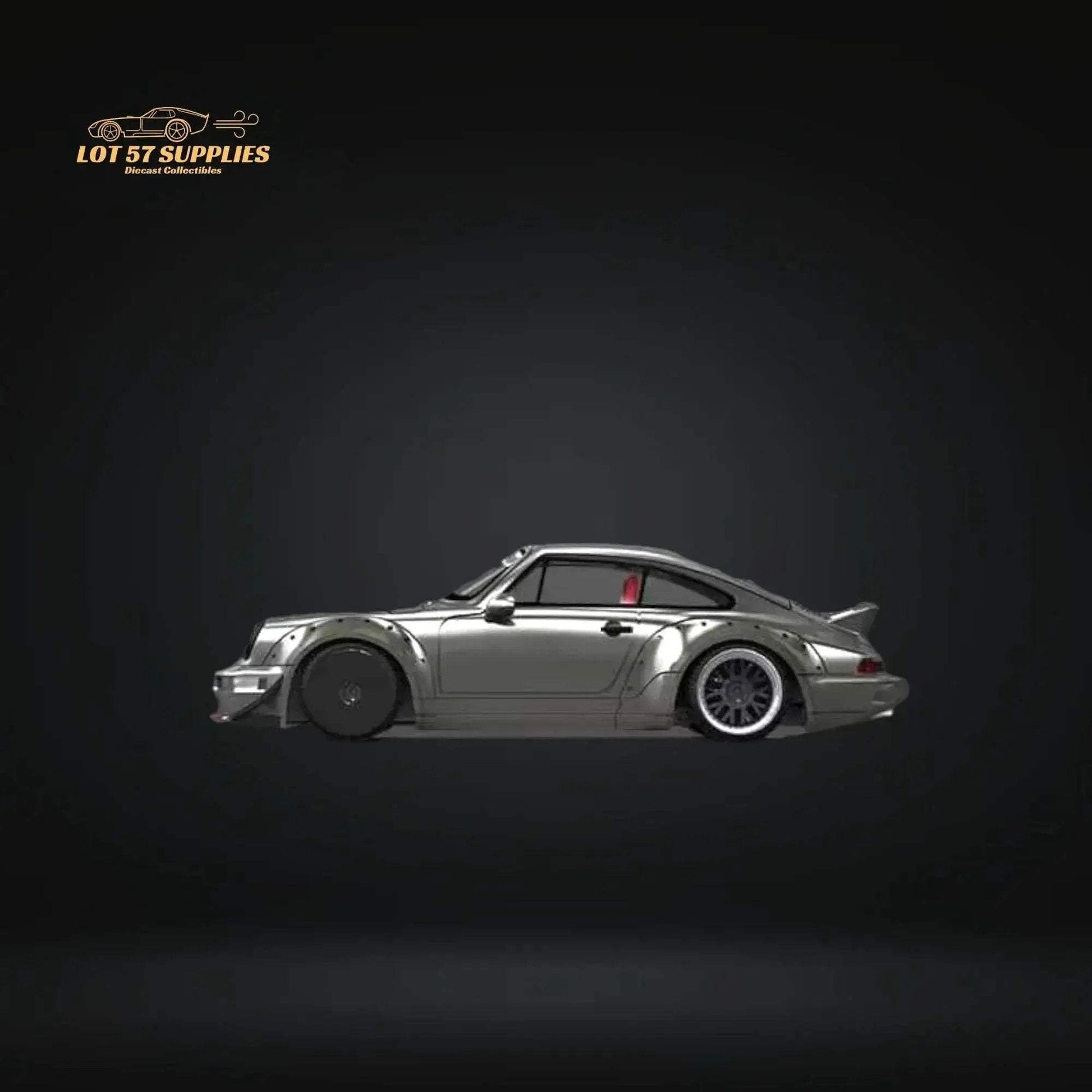 AuroraModel Porsche RWB 964 Liquid Silver DUCKTAIL 1:64 - ToylandEU