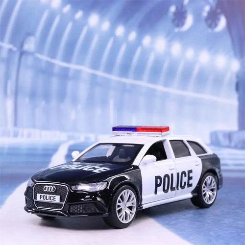 Authentic Audi RS6 Police Car Diecast Model - Realistic 1:36 Scale Metal Alloy Collectible - ToylandEU