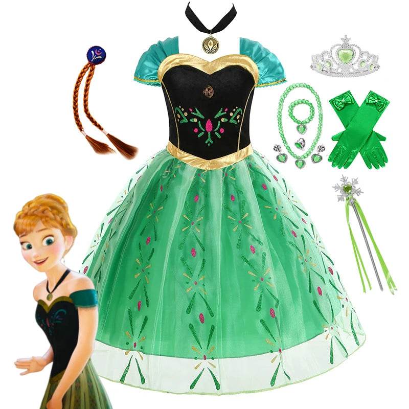 Authentic Costume Dress Green Anna Disney For Girls - ToylandEU