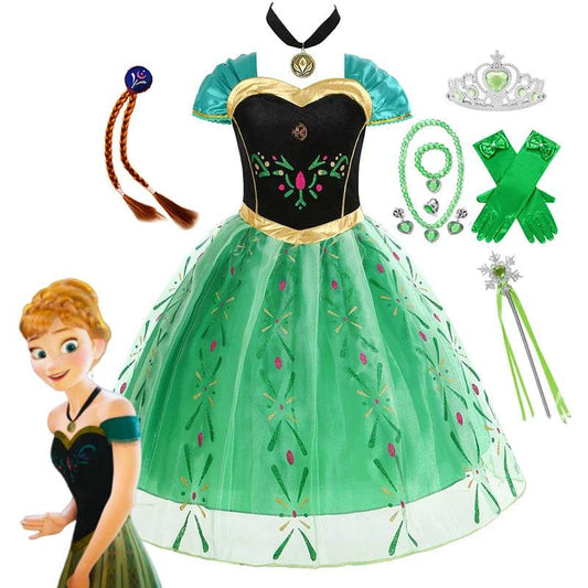 Authentic Costume Dress Green Anna Disney For Girls - ToylandEU