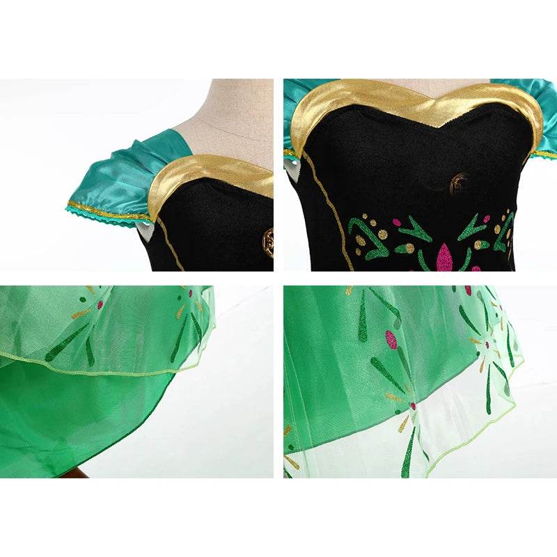 Authentic Costume Dress Green Anna Disney For Girls - ToylandEU
