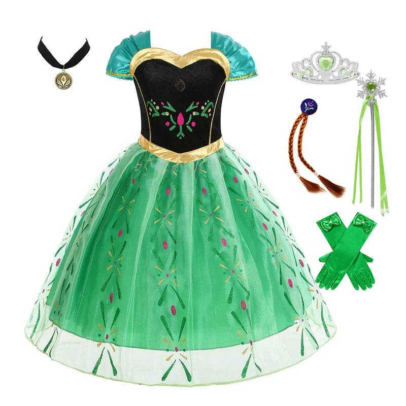Authentic Costume Dress Green Anna Disney For Girls - ToylandEU