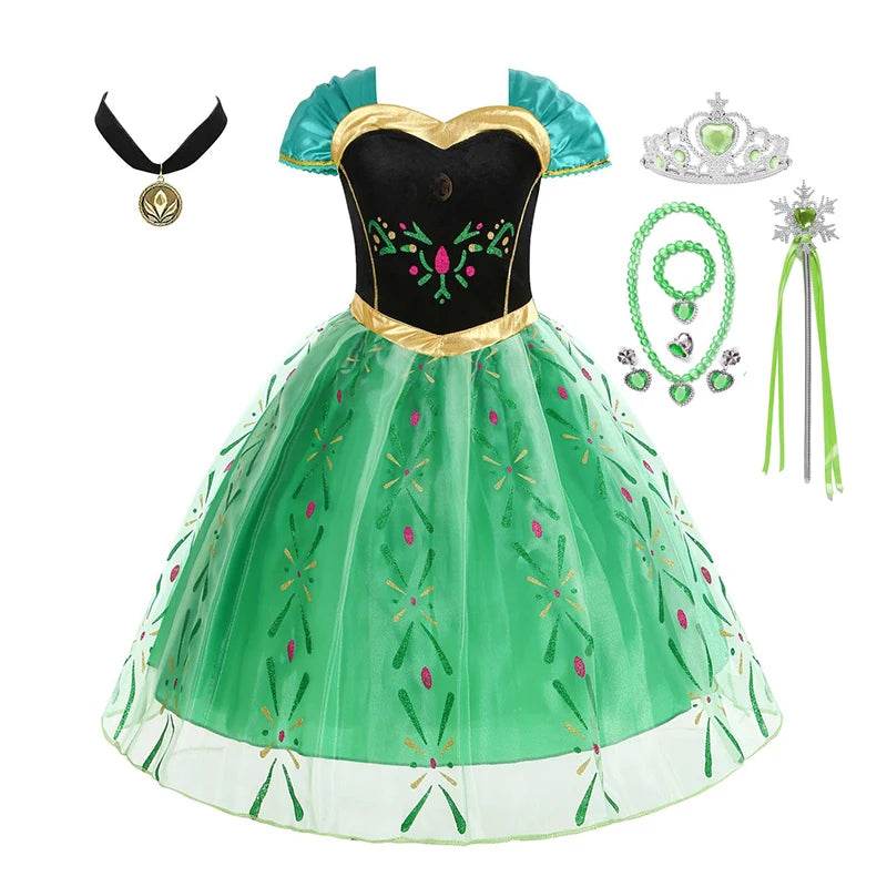 Authentic Costume Dress Green Anna Disney For Girls - ToylandEU