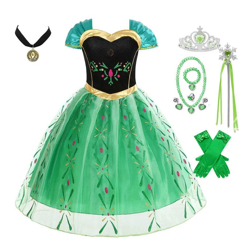 Authentic Costume Dress Green Anna Disney For Girls - ToylandEU