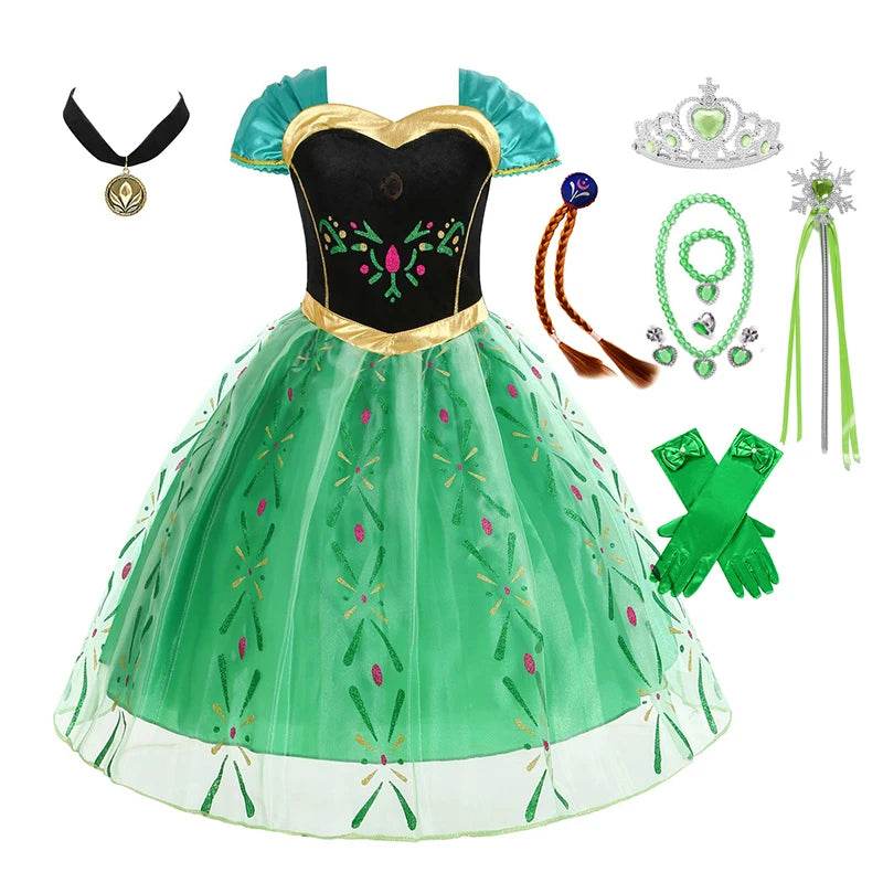 Authentic Costume Dress Green Anna Disney For Girls - ToylandEU