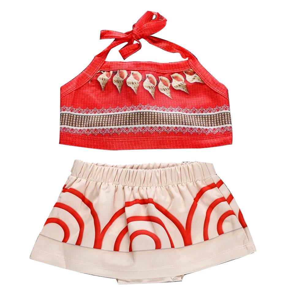 Authentic Disney Moana Costume Two Piece Set For Girls 2T To 12T Halloween Cosplay Dress Up - ToylandEU