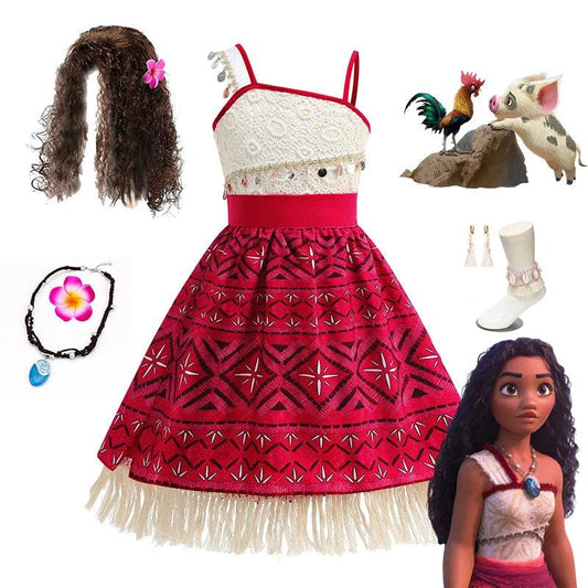 Authentic Disney Moana Dress Costume For Girls Party Lace - ToylandEU