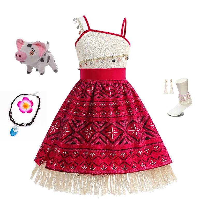 Authentic Disney Moana Dress Costume For Girls Party Lace - ToylandEU