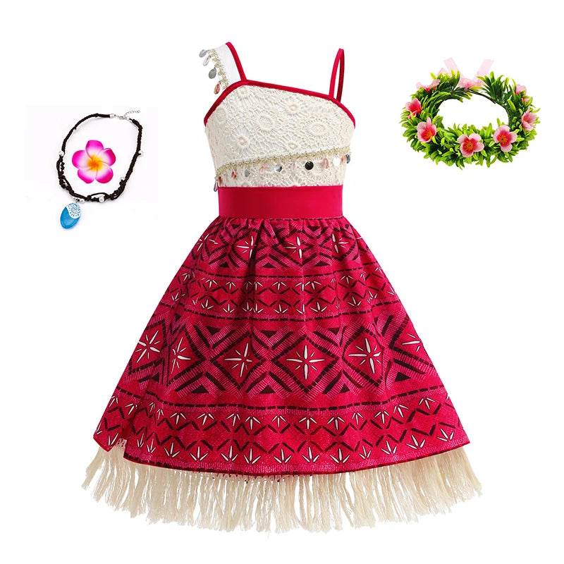 Authentic Disney Moana Dress Costume For Girls Party Lace - ToylandEU