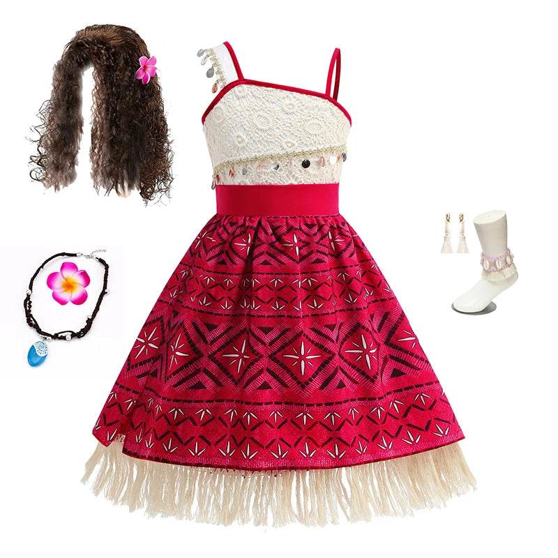Authentic Disney Moana Dress Costume For Girls Party Lace - ToylandEU