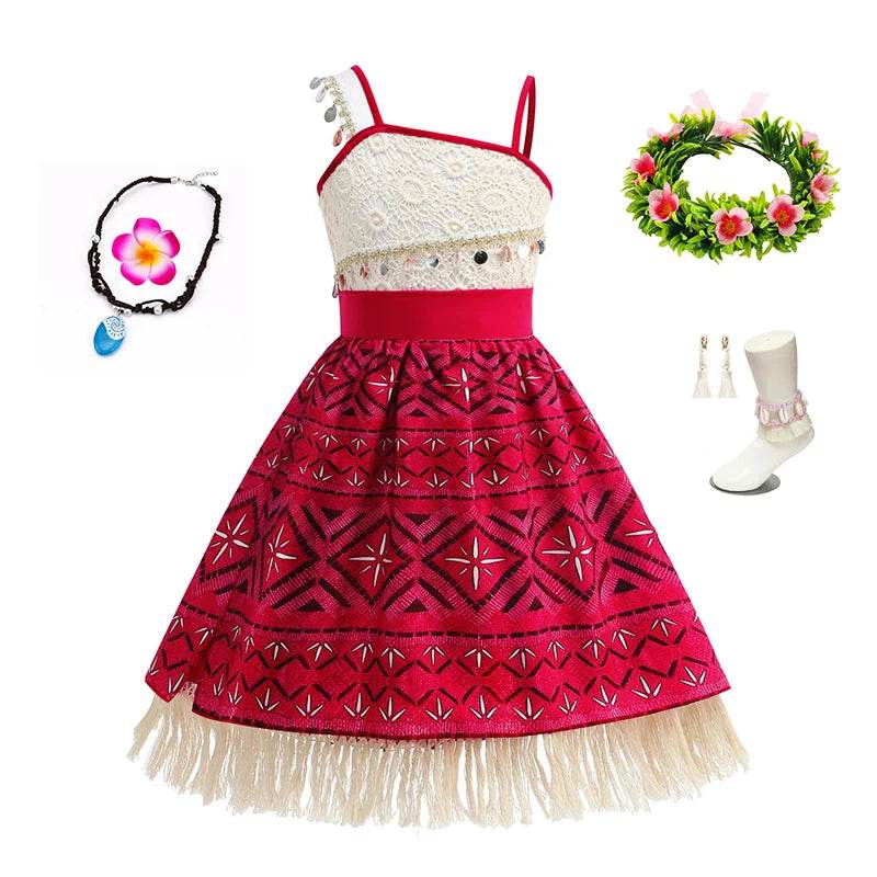Authentic Disney Moana Dress Costume For Girls Party Lace - ToylandEU