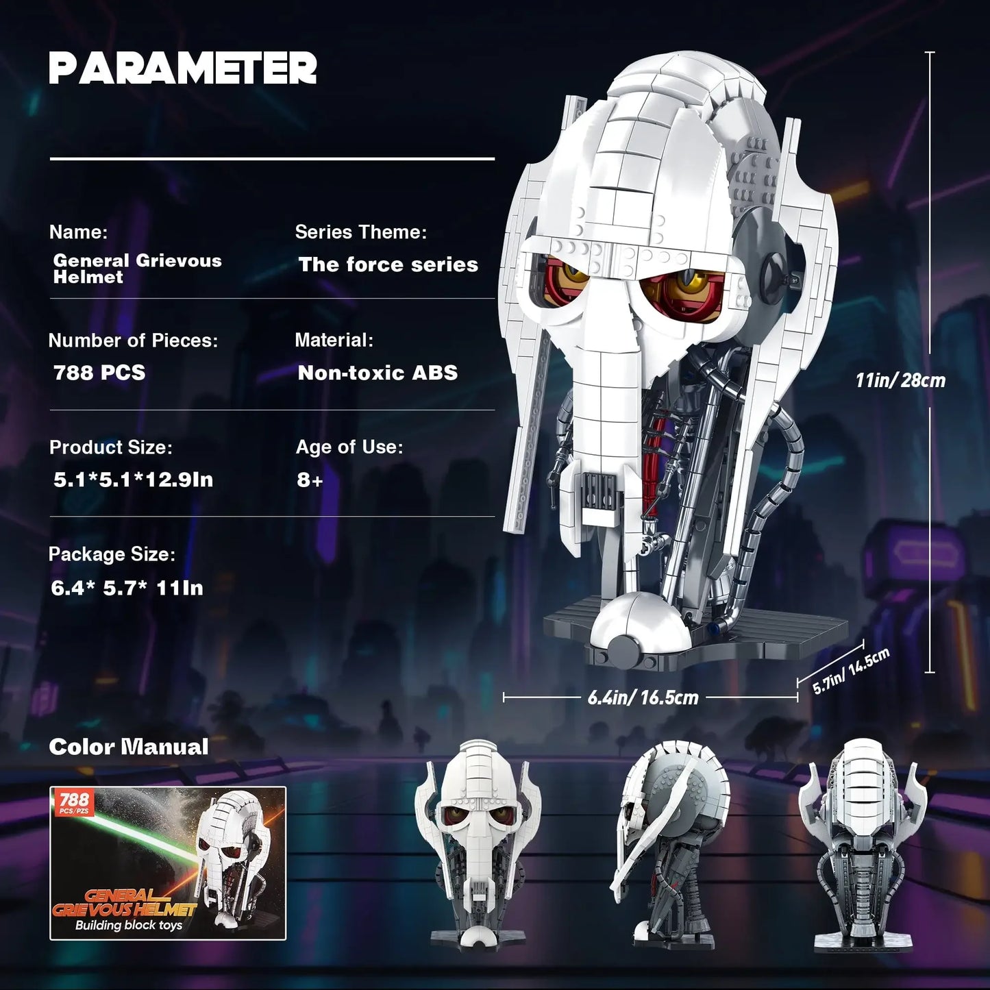 Authentic General Grievous Helmet Building Blocks Set for Adults - ToylandEU