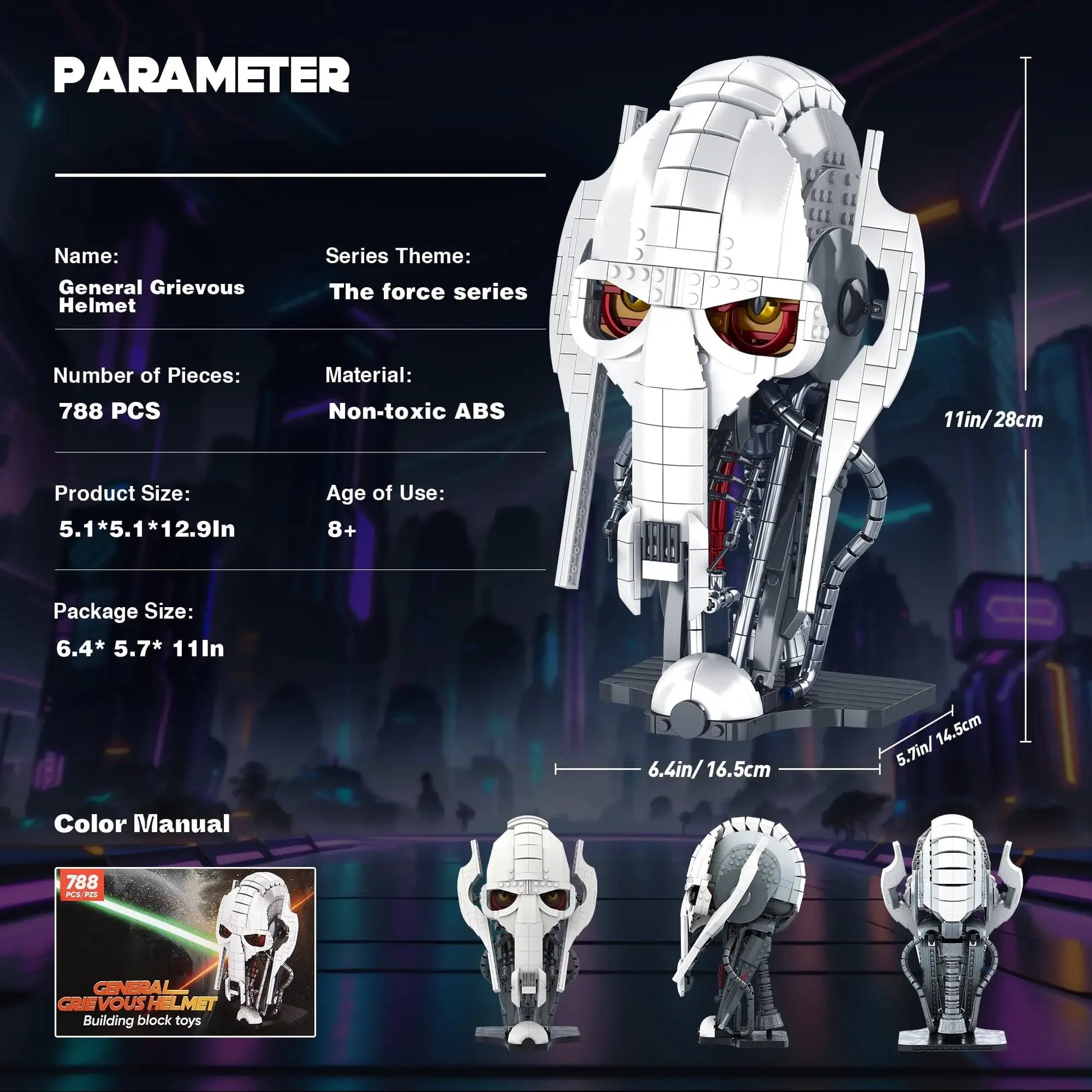 Authentic General Grievous Helmet Building Blocks Set for Adults - ToylandEU