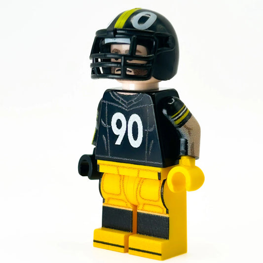 Authentic LEGO Figure Pittsburgh Football Player With Custom Helmet Printed Torso And Legs - ToylandEU