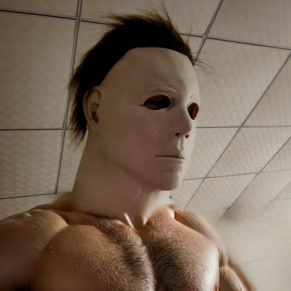 Authentic Michael Myers Mask White Latex Full Head For Men - ToylandEU