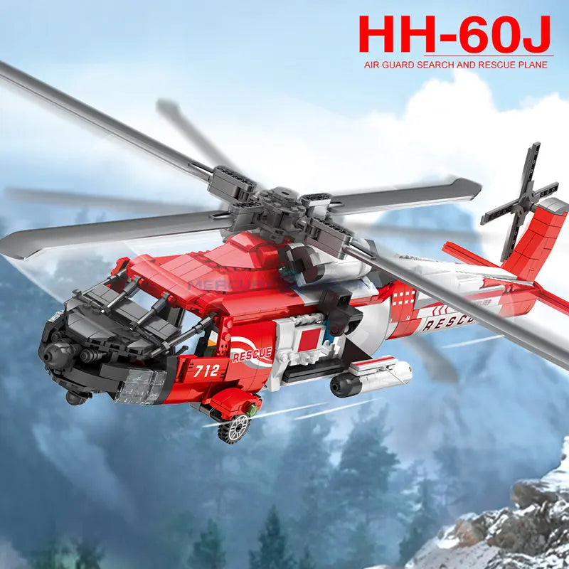 Authentic Military Building Block Model Lego Compatible HH 60J Guard Rescue Helicopter 88012 For Builders And Collectors - ToylandEU