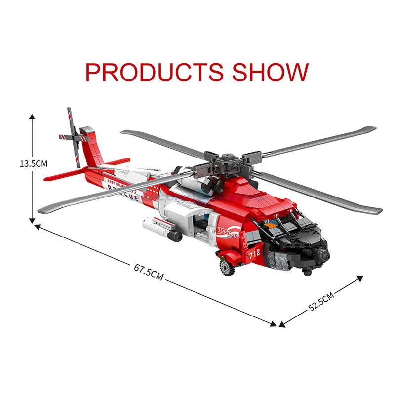 Authentic Military Building Block Model Lego Compatible HH 60J Guard Rescue Helicopter 88012 For Builders And Collectors - ToylandEU