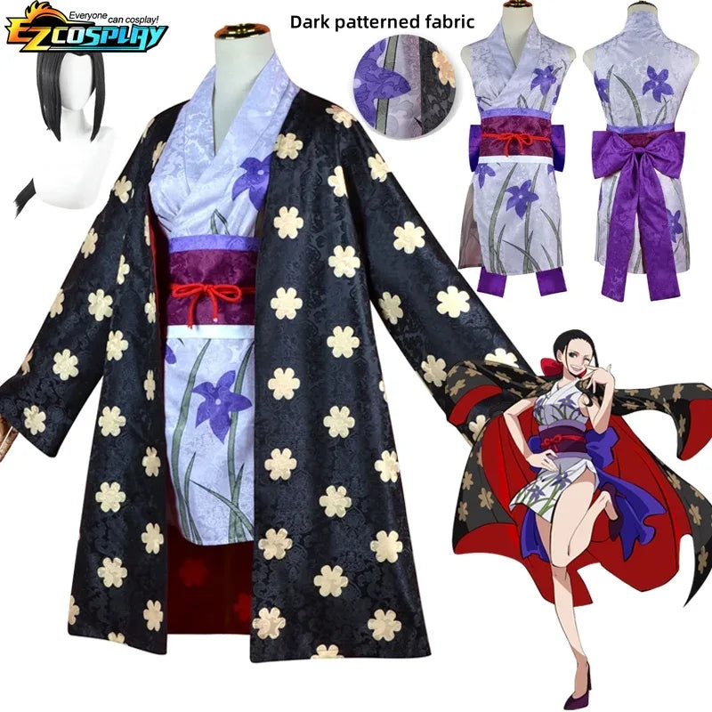 Authentic Nico Robin Cosplay Costume With Kimono Dress Wig - ToylandEU