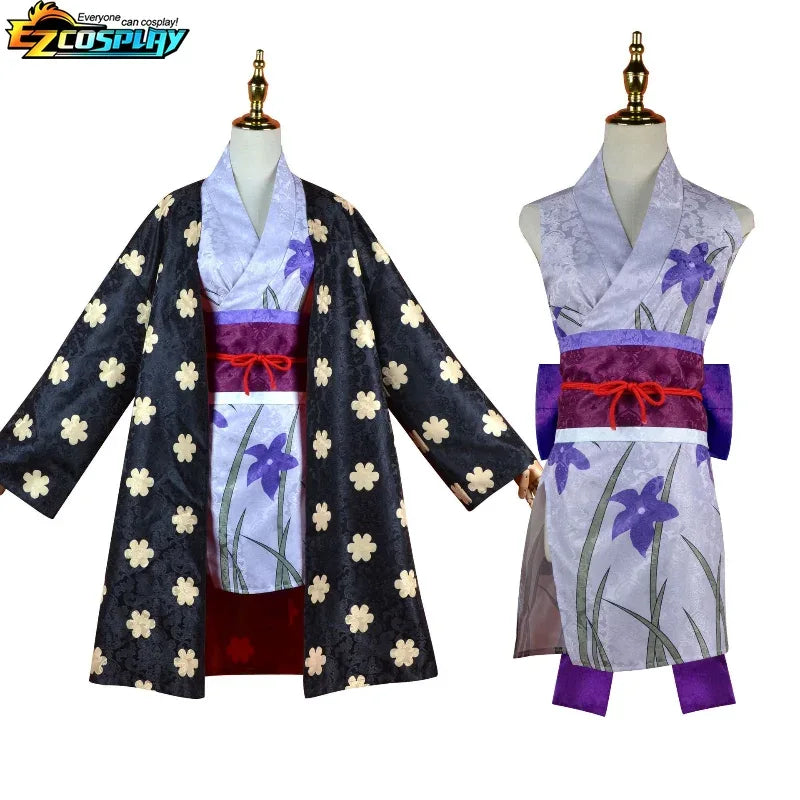 Authentic Nico Robin Cosplay Costume With Kimono Dress Wig - ToylandEU