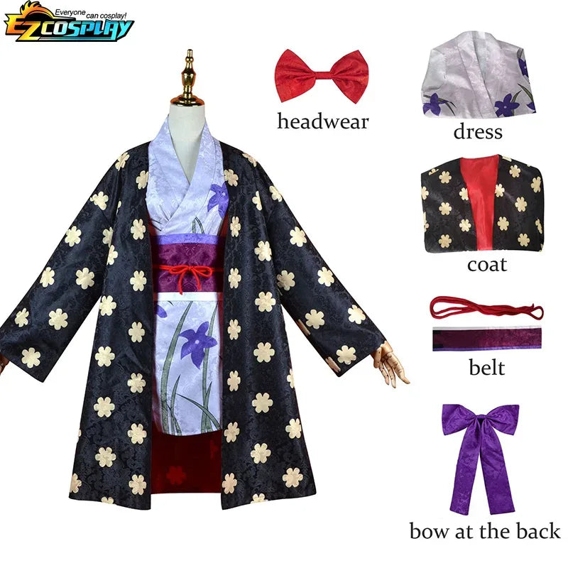 Authentic Nico Robin Cosplay Costume With Kimono Dress Wig - ToylandEU