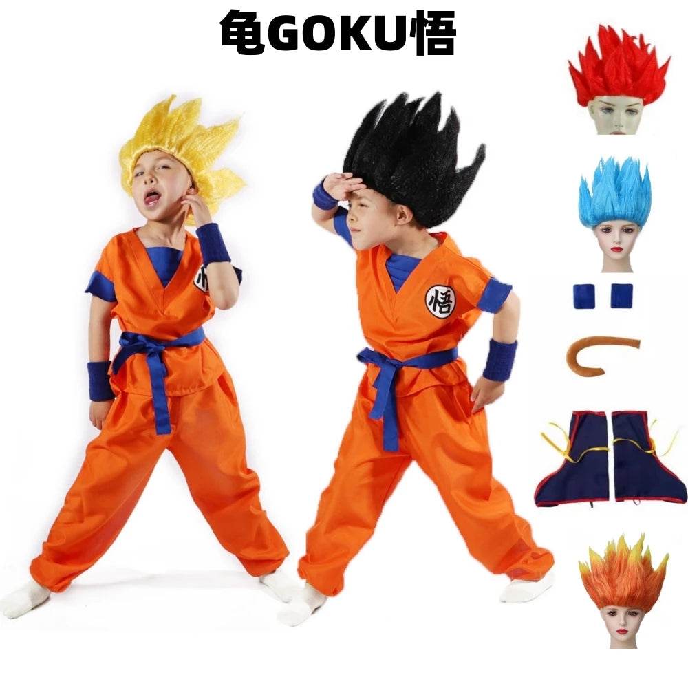 Authentic Son Goku Cosplay Costume For Kids Bodysuit Wig - ToylandEU